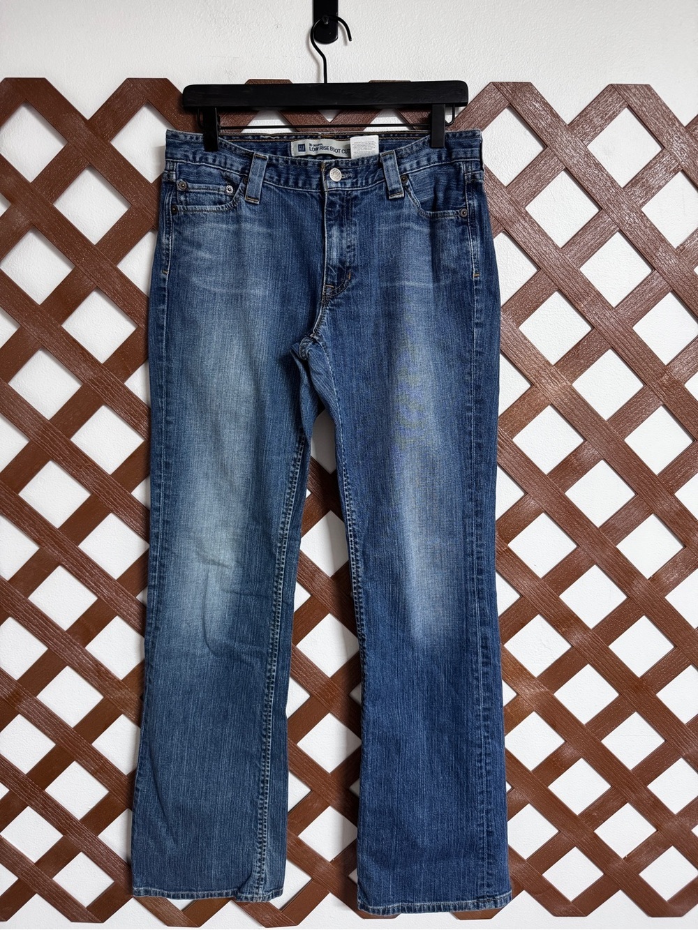 WJ71 {GAP Vintage} "Original Low Rise Boot Cut" Long Blue Bootcut Denim Jeans